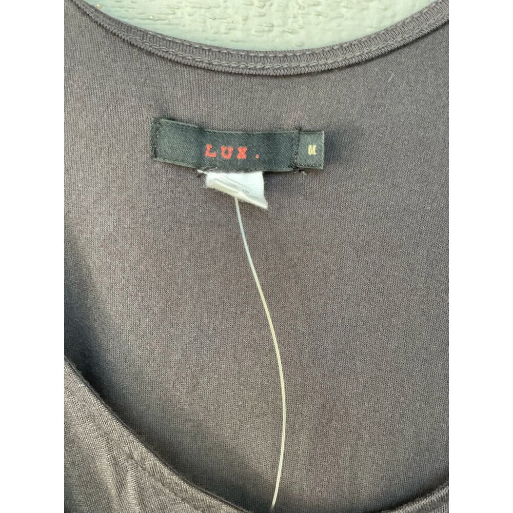 Lux Sleeveless Beaded Round Neck Black Mini Dress M - Picture 3 of 3